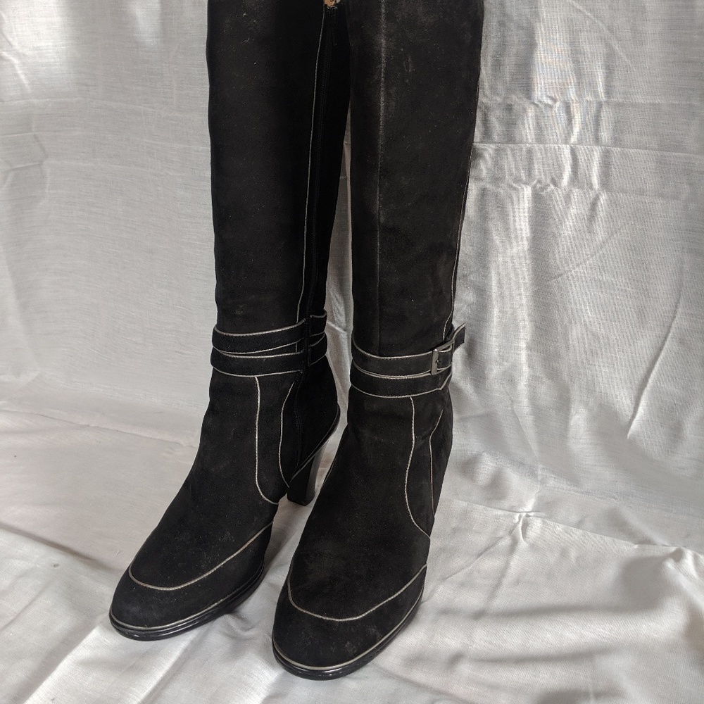 Sofft brand, TIA style black suede tall boots.